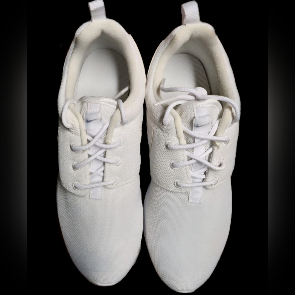 Nike Girls Roshe One (GS) White/White-Wolf Grey Athletic Shoes Sneakers Size 6.5 - Picture 8 of 14